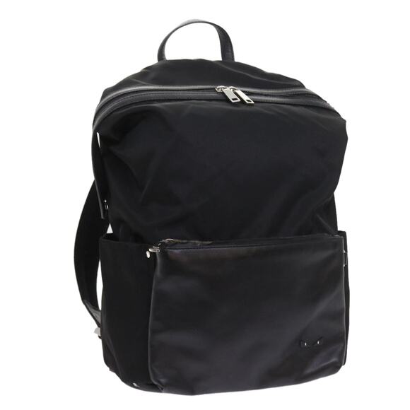 FENDI Backpack Nylon Leather Black - Picture 1 of 13